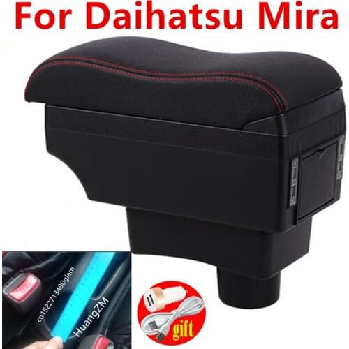 For Daihatsu Mira Armrest box Interior Parts special Retrofit parts Car Armrest Center Storage box with USB LED light
