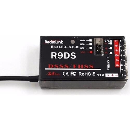 Feiying R9DS 2.4G 9Ch S.BUS Receiver for RadioLink AT9 AT10 Transmitter RC Helicopter Multirotor