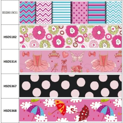 22MM 25MM 38MM 50MM 75mm Printed Pattern on Grosgrain Ribbon for diy ribbon