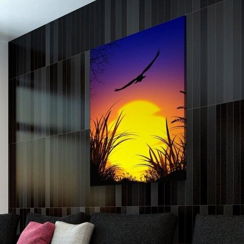 Nordic Print Poster Dusk Sunset Departure Eagle Cuadros Decoracion Paintings on Canvas Wall Art for Home Decorations Wall DecorN