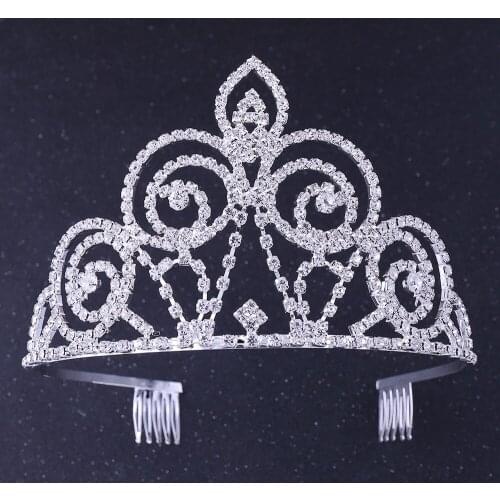 Bridal Headwear Big Crown Wedding Dinner Hair Accessories Korean Version Of Rhinestone Childrens Headband Dress Performance Acc