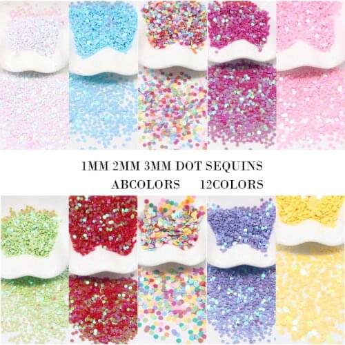 Dot Nail Sequins 1mm 2mm 3mm Circle Dot Paillettes for Nail Art Manicure Wedding Jewelry Decoration Confetti Mix Colors
