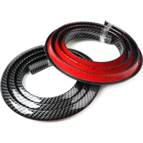 Universal Pair 1.5Mx2.5cm Rubber Car Mudguard Trim Wheel Arch Protection Moldings Carbon Black Wheel Protection Wheel Sticker