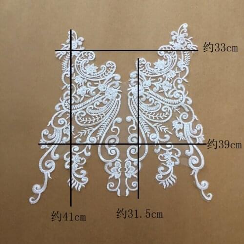High quality Sequins Embroidered Applique Flower Lace For Wedding Bridal Dress Applique Lace DIY Veil