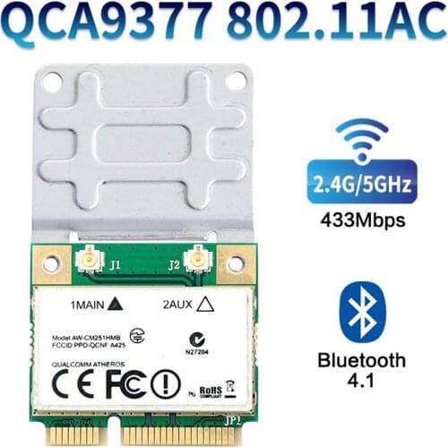 WiFi Card Wireless Adapter Bluetooth Dual Band Wireless Half Mini PCIE Network Card 2.4G/5G For PC Windows 10 For Most Laptop