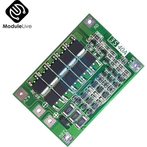 3S 40A Cell 11.1V 12.6V 18650 26650 Polymer Lithium Battery Protection Board For Drill Current Balance Module 40A Electronic
