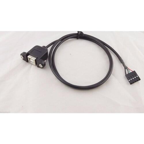 1pc USB 2.0 B Female Panel Mount To Pitch 2.54mm 5 Pin Motherboard Printer Cable 50cm