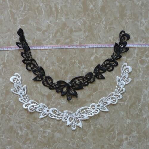10 PCS LP-DC25 White Embroidery Polyester DIY Lace Accessories Craft Collar Applique Patch Neckline Venise Lace Fabric