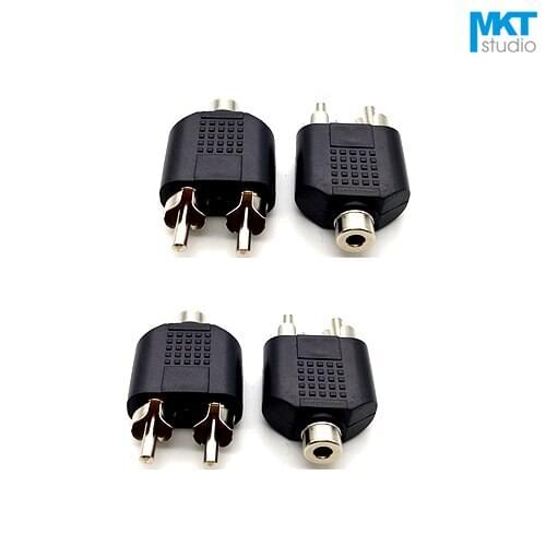 10Pcs 3.5mm Female to 2 Channels RCA AV Male Audio Earphone Connector Adapter