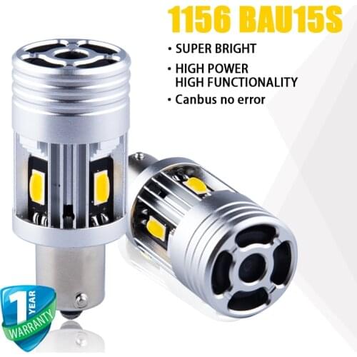 2Pcs 1156 BAU15S P21W LED No Hyper Flash Turn Light 7035 Chip 4SMD Signal Light W21W Car Lights Canbus No Error LED Lamp 3500LM