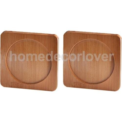 2 Piece Wooden Drinks Cup Insulation Pad Coaster Terrarium Container Mat