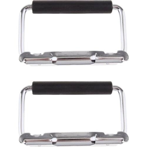 2pcs Stainless Steel Folding Pull Handle with Polished Zinc Finish Silver