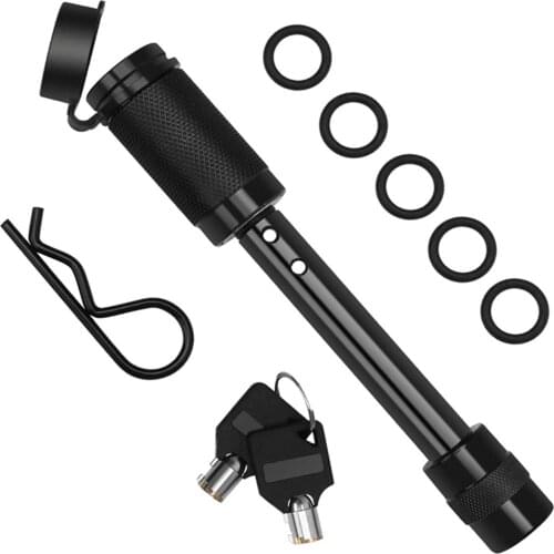 5/8'' Hitch Locking Pin with Keys Spring Clip 5 Rubber O-rings Set for Heavy-duty Trailer