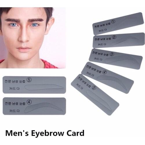 5Pcs 5Styles Fashion Makeup Tools Solid Color Eyebrow Stencil Card Brow Drawing Guide
