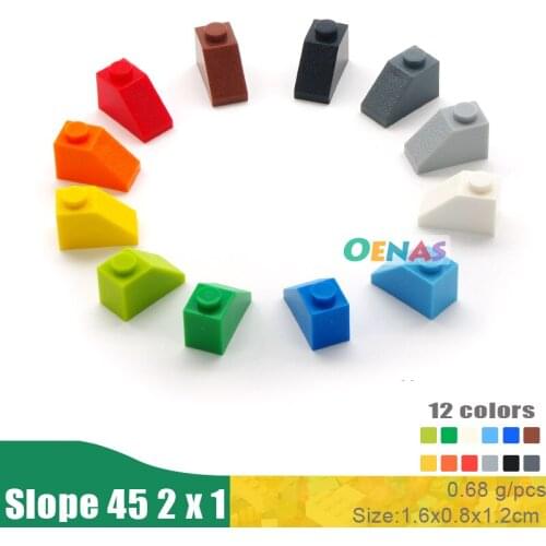 500g 720pcs/bag Educational Kids Toy DIY Plastic Brick Building Blocks Accessories Slope 45 2X1 Compatible With L*goes Blocks