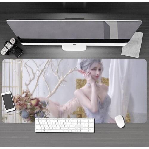 Large Anime Girl Design Pattern Game mousepad Mousepad Computer Gamers Edge Mouse Pad XXL90x40cm Keyboard PC Desk Pad