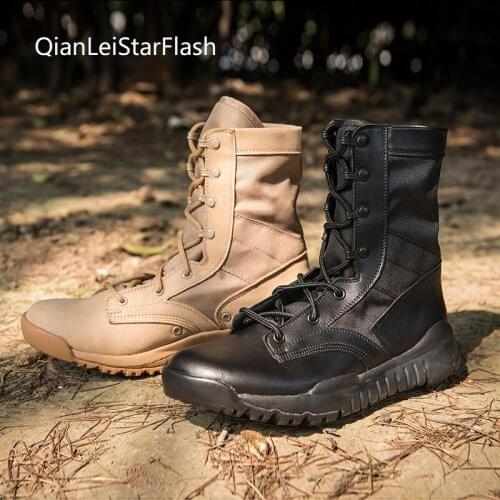 Boots Mens Waterproof Tactical Boots Military Breathable Lightweight Combat Boots Male High-top Outdoor Leather Ankle boots