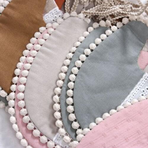 W3JF Baby Tassel Saliva Towel Floral Vintage Newborn Photography Double Side Bibs Boys Girls Props Bandana Countryside Costume
