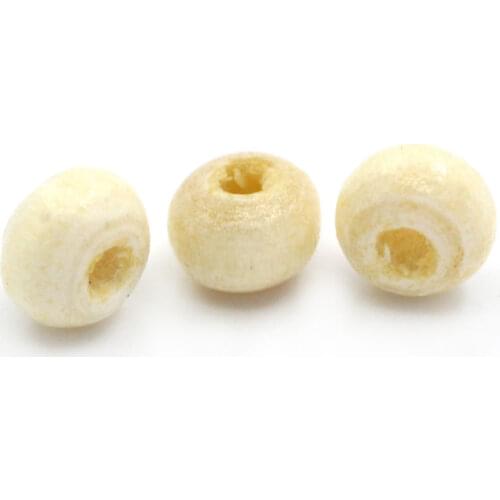DoreenBeads Wood Spacer Beads Round Natural About 4mm( 1/8") Dia, Hole: Approx 1mm, 250 PCs