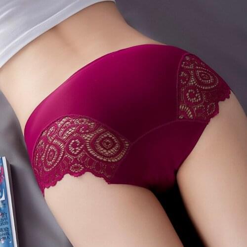 Breathable edge triangle pants in waist of lady underwear of silk of ice of trackless sex appeal