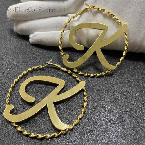 Earrings Custom Stainless stee Custom Name Earrings Personalize Fashion Charming Earrings Name Earring Stsingle letter earrings