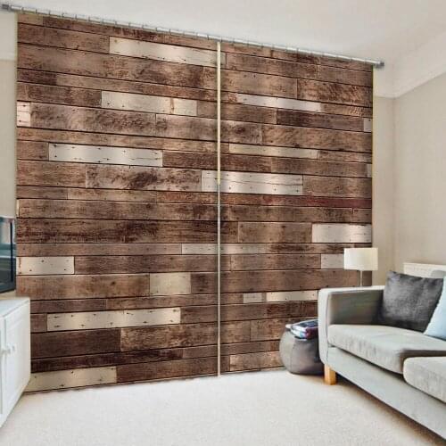 Beautiful Photo Fashion Customized 3D Curtains Morden brown woods curtains thickened windshield blackout curtains