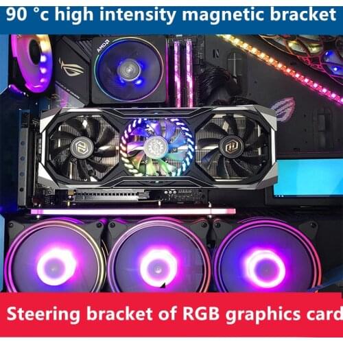 Graphics card steering bracket RGB light vertical installation 90 °C high intensity magnetic bracket Video card vertical