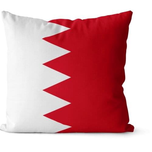 Flag of Bahrain pattern square pillowcase pure cotton linen pillowcase party home decoration sofa cushion cover 45x45cm 40x40