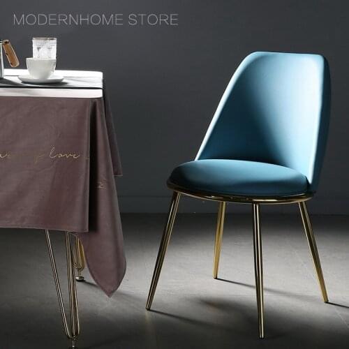 Top Wholesale promotion Modern Fashion Nordic Design Pu Leather Fabric Upholstered soft cover Dining Side chair Furniture 1PC