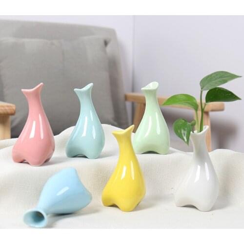 Ceramic Small Vase Simple and Creative Hydroponic Dried Flowers Small Fresh Floral Desktop Bedroom TV Cabinet Home Decoration