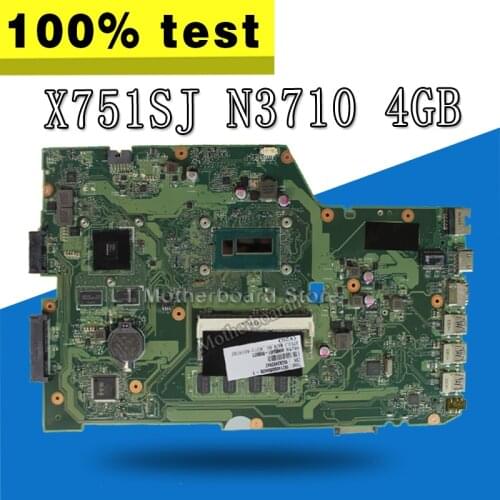 X751SJ Motherboard N3710 4GB For Asus X751S X751SJ X751SV Laptop motherboard X751SJ Mainboard X751SJ Motherboard test 100% OK