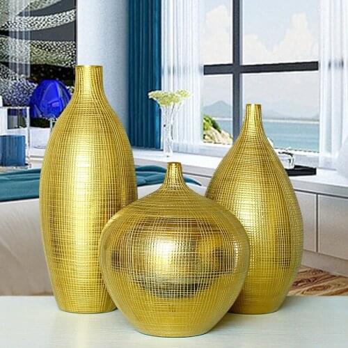 Plating matt silver Silver vase home living room TV cabinet wine cabinet decoration ornaments art ceramic vase