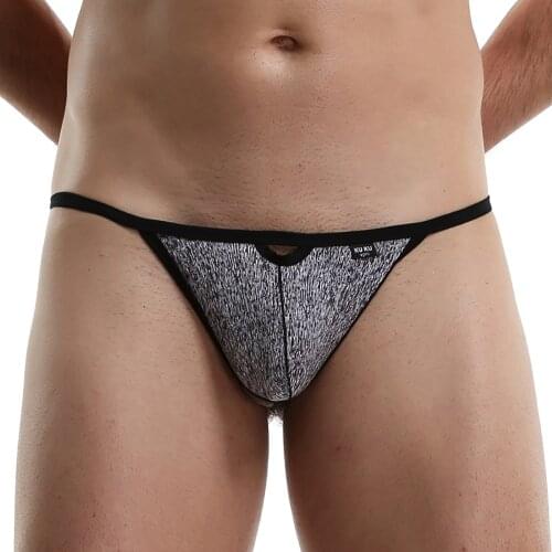 Mens Underwear Sexy Low Rise Briefs T-Back G-String Thong Breathable Knickers Panties Backless Male Underpants Solid Color New