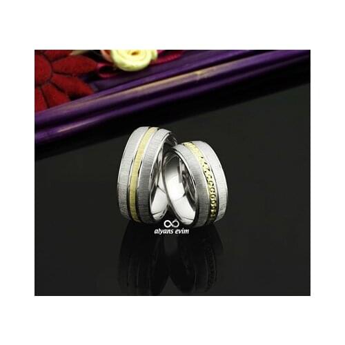 New Design Double Silver Wedding Band Ring