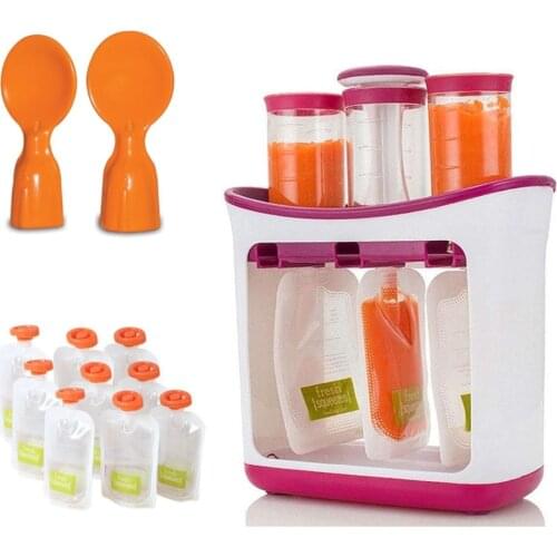 OEM Squeeze Fruit Juice Station and Pouches Feeding Kit Baby Food Storage Containers FAD Free Newborn Food Maker Set Wholesale