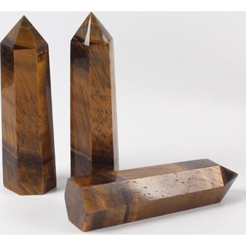 Natural Tiger Eye Quartz Crystal Stone Points Obelisk Tower Polished Healing China