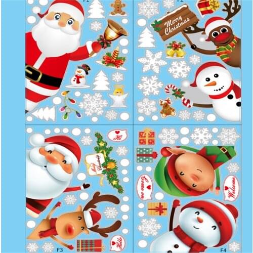 Christmas Wall Window Stickers Christmas Decals Decoration For Home Merry Christmas Ornaments Xmas Navidad New Year