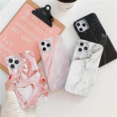 For iPhone 12 Pro Max Silicone Case Marble, for iPhone 11 Marble Pattern Cell Phone Case Hot Selling Housing with IMD Process XR