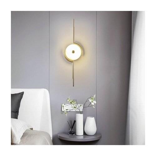 Postmodern marble light luxury wall lamp creative bedroom bedside lamp aisle new living room model room designer wall