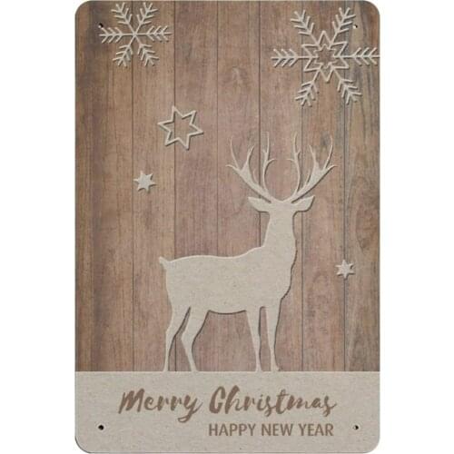 Viohik Vintage Tin Sign Country Home Decor Christmas Merry Christmas Festival 30x20cm