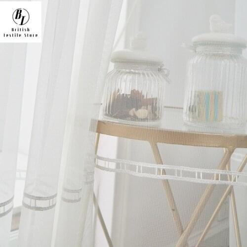 Water-soluble Curtains for Living Dining Room Bedroom Embroidery Modern Fresh and Fresh Embroidery Hollow Bay Window Curtain