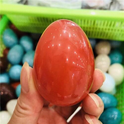 Natural quartz crystal jade egg, gemstone egg Ben tile ball, for womens fitness massage and relaxation