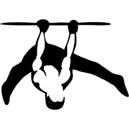 Funny Horizontal Bar Gymnast Car Sticker Pvc Personality High Quality Window Decoration Waterproof Decal Black/white 9cm*12cm