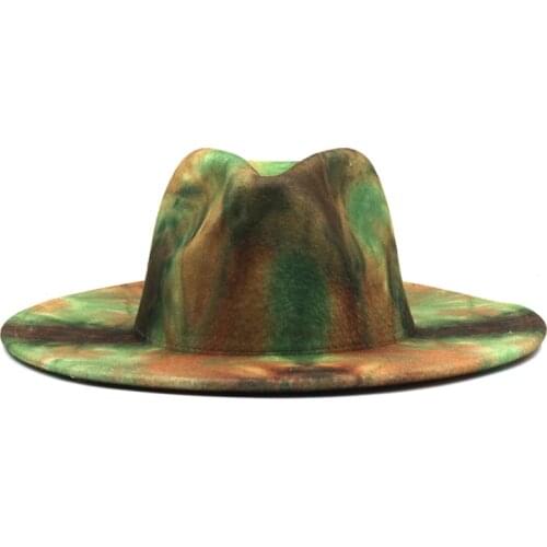 2022 winter colorful fedora hats for women fashion Flat wide Brim Panama Wool Felt Jazz Fedoras Hat for men wool Hat