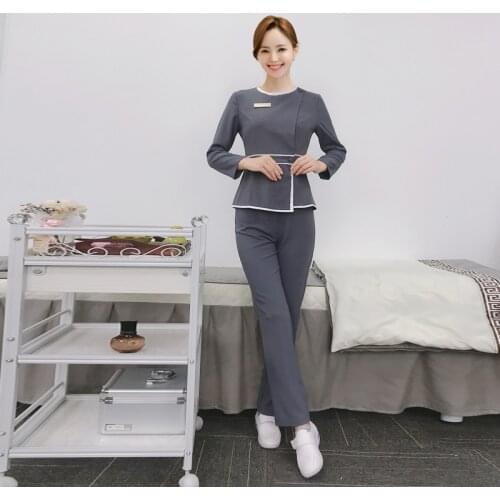 Women Suit Beauty Salon Technician Work Clothes Long Sleeve Hotel Front Desk Receptionist Uniform