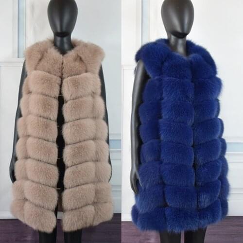 Fashion Natural Real Fox Fur Vest Jacket Coat Gilet Women Short Sleeveless Winter Thick Warm Genuine Fox Coats Free Shipping