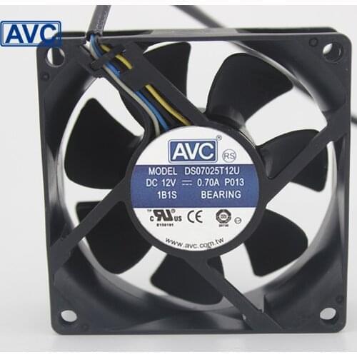 1pcs DS07025T12U 70mm 7025 DC 12V 0.7A 4 -pin PWM cpu pc case cooling fan