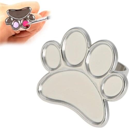 1pc Mini Nail Art Color Palette Nail Art Tool Finger Ring Mixing Color Palette For Nail Color Mixing Display Eyelash Grafting