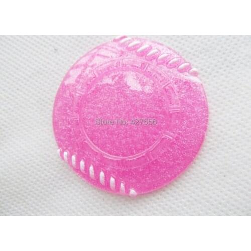 10pcs White/Hot Pink Round Flatback Resin Baseball Charm Finding, Base Setting Tray, for 25mm Picture/Cabochon/Cameo