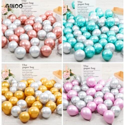 30/50pcs 5inch Chrome Latex Balloon Mixed New Color Rose Gold Blue Purple Baby Shower Birthday Party Wedding Metallic Gree Globe